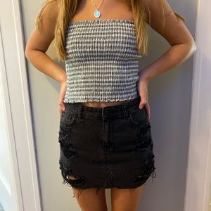 Holister Black Jean Skirt